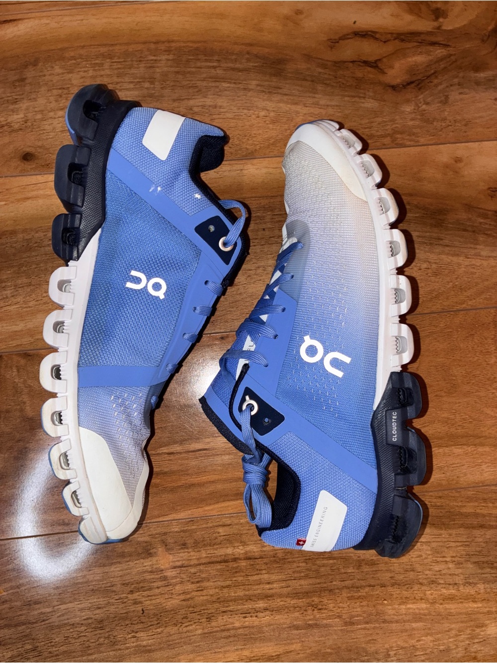 On Cloud Women’s CloudFlow Athletic Running Sneaker Shoes, blue & white- size 8 - Picture 9 of 10